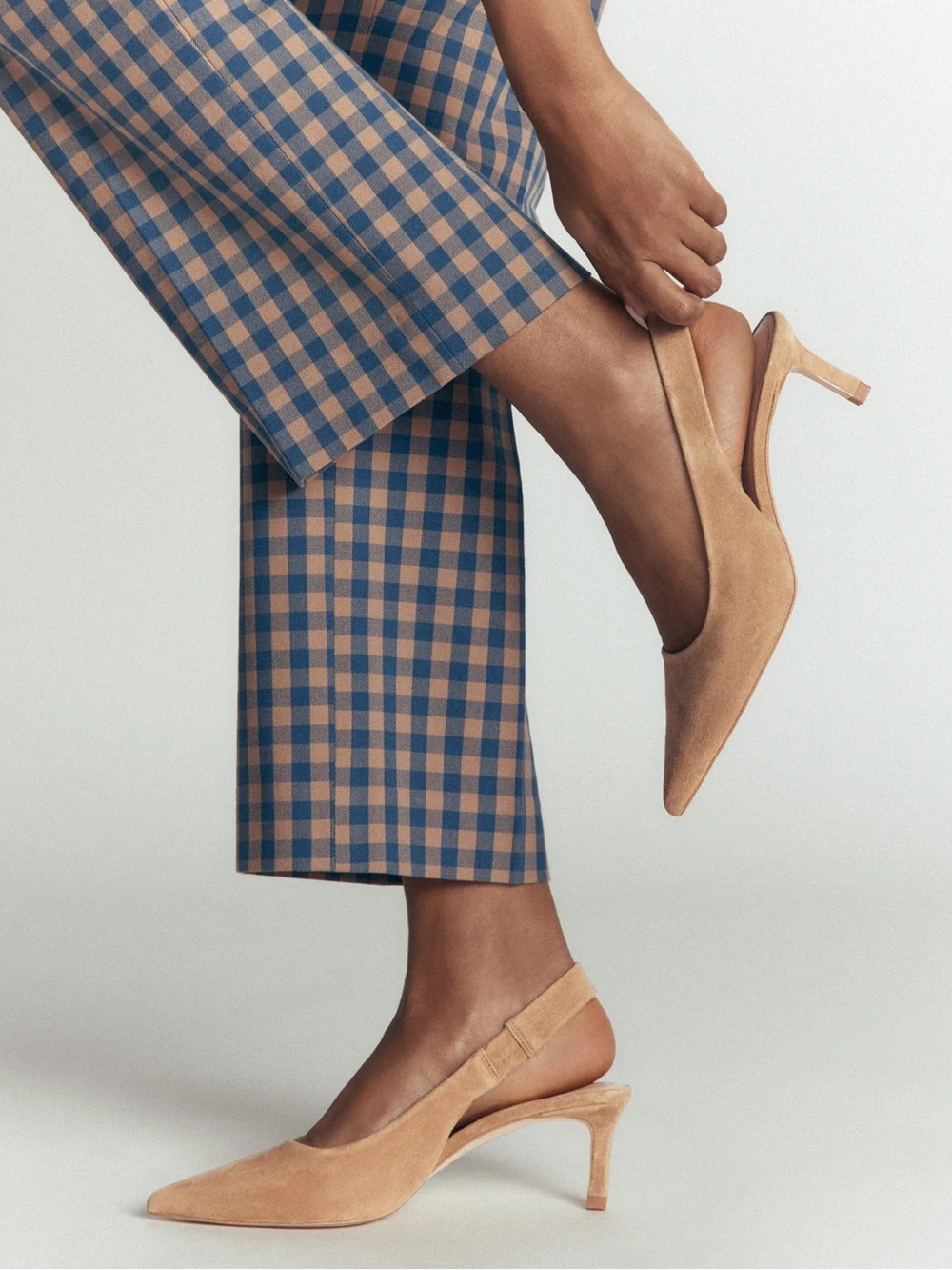 NIB BODEN Hope Slingback Heels in Macchiato Suede